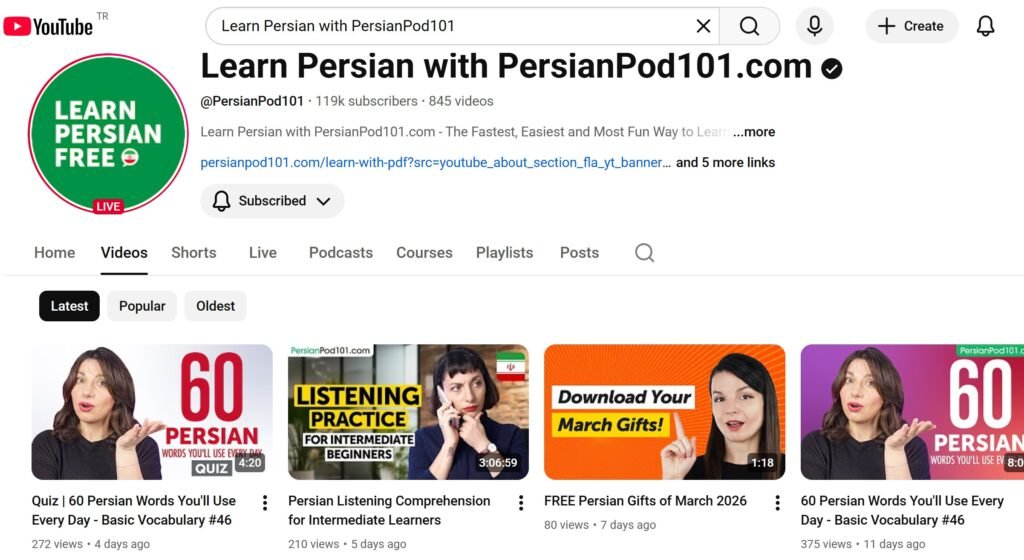 اینفلوئنسر ایرانی برای یادگیری فارسی